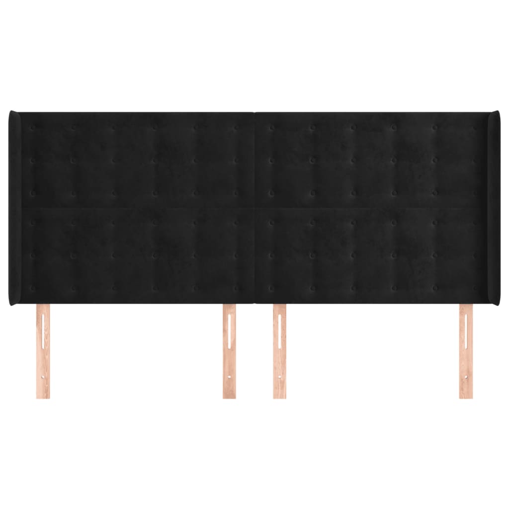Galvūgalis su auselėmis, juodos, 203x16x118/128cm, aksomas