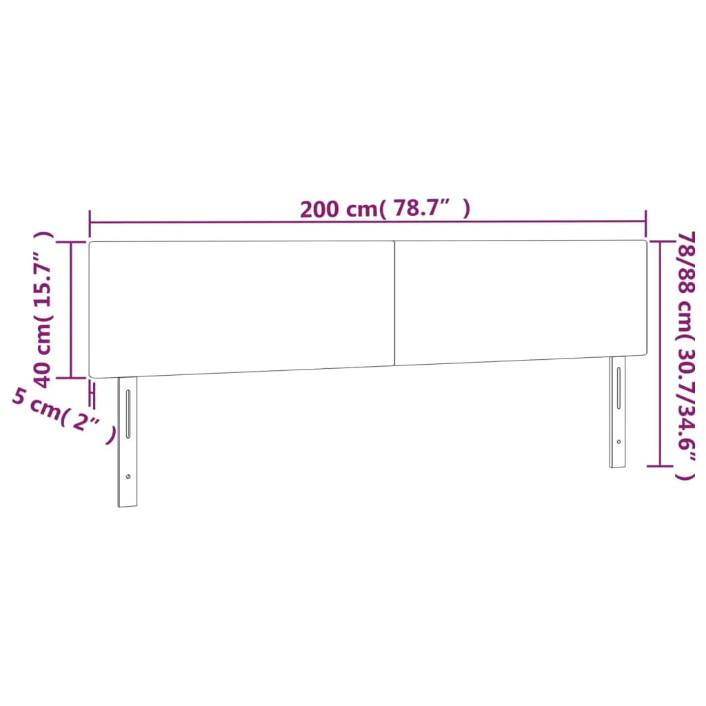 Galvūgalis su LED, mėlynos spalvos, 200x5x78/88cm, audinys
