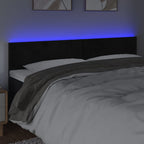 Galvūgalis su LED, juodos spalvos, 200x5x78/88cm, aksomas