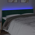 Galvūgalis su LED, tamsiai žalias, 200x5x78/88cm, aksomas