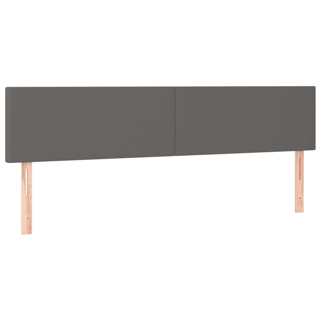 Galvūgalis su LED, pilkos spalvos, 180x5x78/88cm, dirbtinė oda