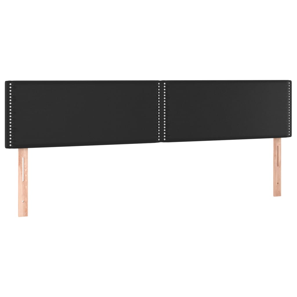Galvūgalis su LED, juodos spalvos, 200x5x78/88cm, dirbtinė oda