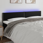 Galvūgalis su LED, juodos spalvos, 200x5x78/88cm, dirbtinė oda