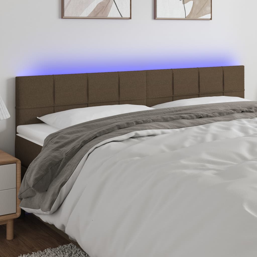 Galvūgalis su LED, taupe spalvos, 200x5x78/88cm, audinys