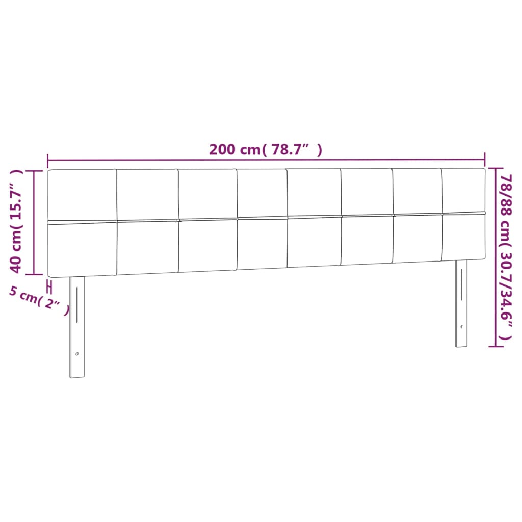 Galvūgalis su LED, mėlynos spalvos, 200x5x78/88cm, audinys