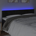 Galvūgalis su LED, juodos spalvos, 180x5x78/88cm, aksomas