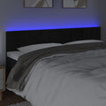 Galvūgalis su LED, juodos spalvos, 180x5x78/88cm, aksomas