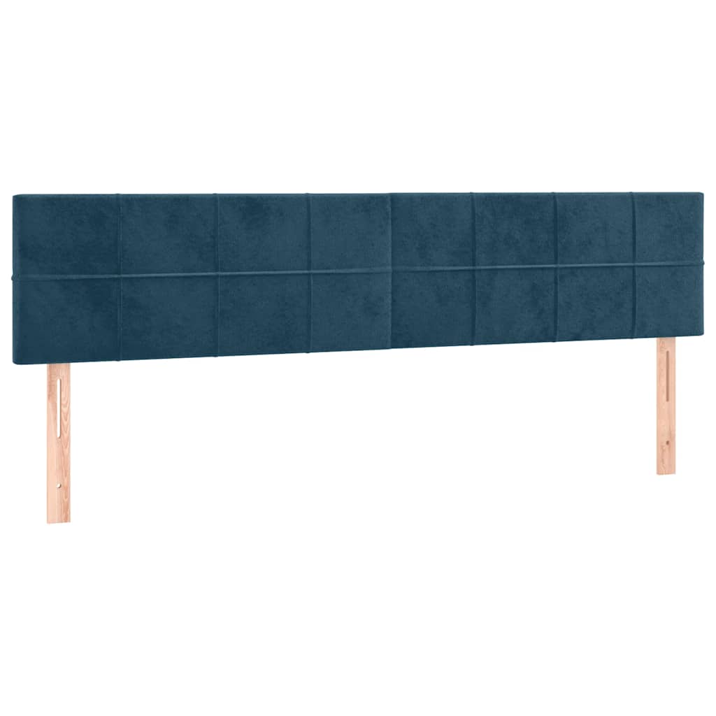 Galvūgalis su LED, tamsiai mėlynas, 180x5x78/88cm, aksomas
