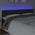 Galvūgalis su LED, juodos spalvos, 200x5x78/88cm, dirbtinė oda