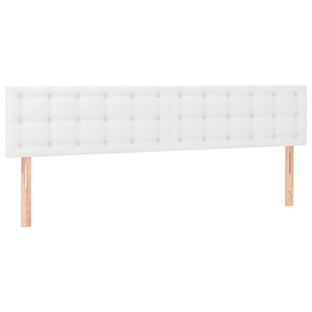 Galvūgalis su LED, baltos spalvos, 200x5x78/88cm, dirbtinė oda