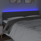 Galvūgalis su LED, tamsiai pilkas, 200x5x78/88cm, audinys