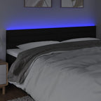 Galvūgalis su LED, juodos spalvos, 200x5x78/88cm, audinys
