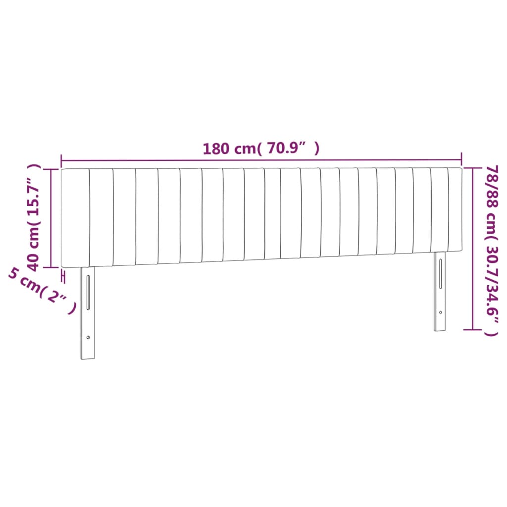 Galvūgalis su LED, tamsiai pilkas, 180x5x78/88cm, audinys