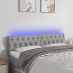 Galvūgalis su LED, šviesiai pilkas, 144x7x78/88cm, audinys
