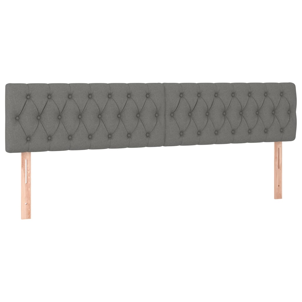 Galvūgalis su LED, tamsiai pilkas, 200x7x78/88cm, audinys
