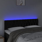 Galvūgalis su LED, juodos spalvos, 144x7x78/88cm, aksomas
