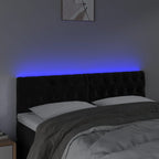 Galvūgalis su LED, juodos spalvos, 160x7x78/88cm, aksomas