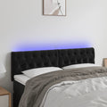 Galvūgalis su LED, juodos spalvos, 160x7x78/88cm, aksomas