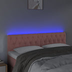 Galvūgalis su LED, rožinės spalvos, 160x7x78/88 cm, aksomas