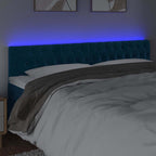 Galvūgalis su LED, tamsiai mėlynas, 180x7x78/88cm, aksomas
