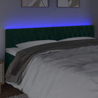 Galvūgalis su LED, tamsiai žalias, 200x7x78/88cm, aksomas