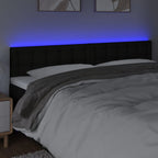 Galvūgalis su LED, juodos spalvos, 180x5x78/88cm, audinys
