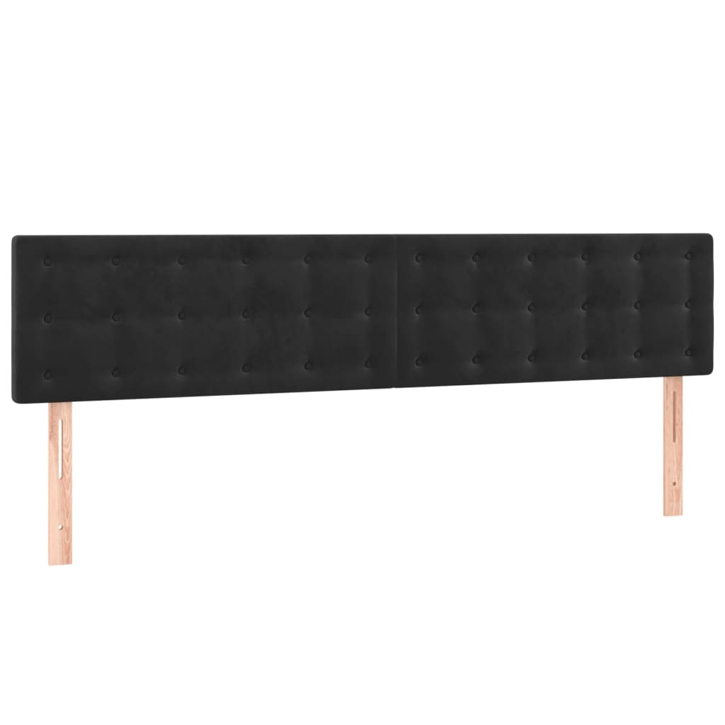 Galvūgalis su LED, juodos spalvos, 200x5x78/88cm, aksomas