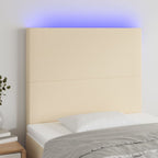 Galvūgalis su LED, kreminės spalvos, 100x5x118/128cm, audinys