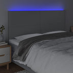 Galvūgalis su LED, šviesiai pilkas, 180x5x118/128cm, audinys