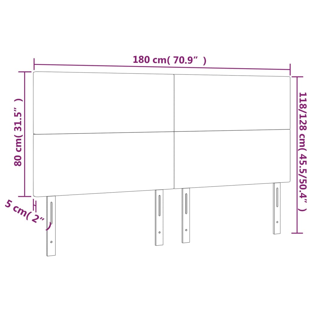Galvūgalis su LED, tamsiai pilkas, 180x5x118/128cm, audinys