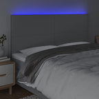 Galvūgalis su LED, šviesiai pilkas, 200x5x118/128cm, audinys