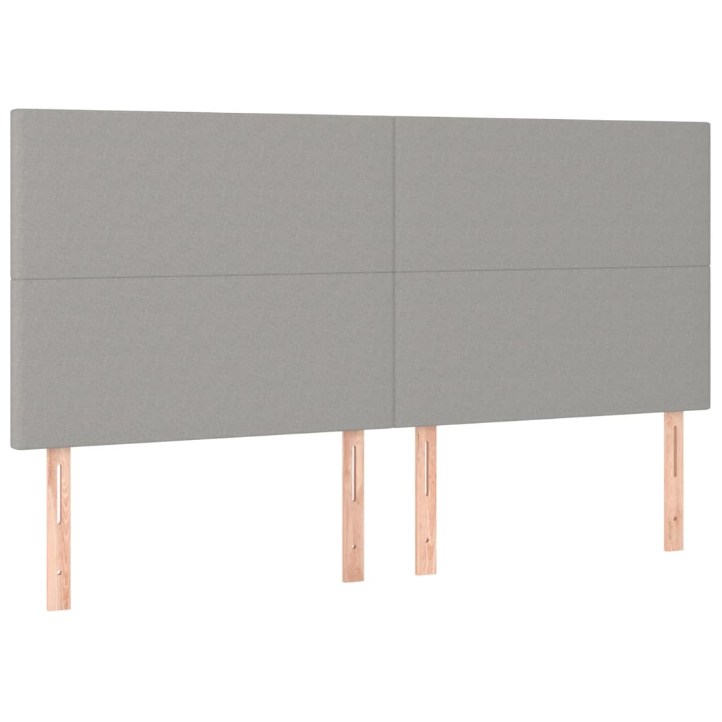 Galvūgalis su LED, šviesiai pilkas, 200x5x118/128cm, audinys