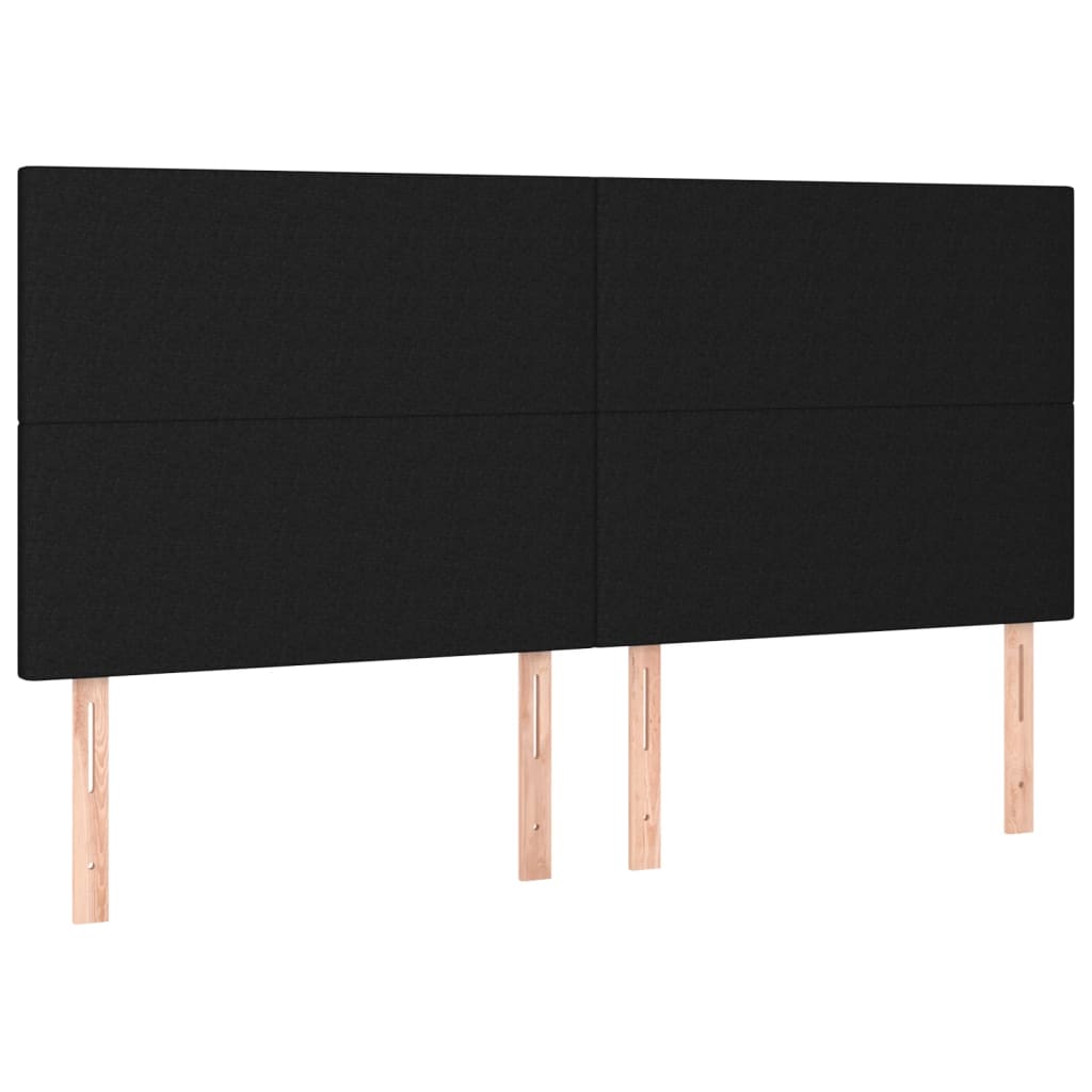 Galvūgalis su LED, juodos spalvos, 200x5x118/128cm, audinys