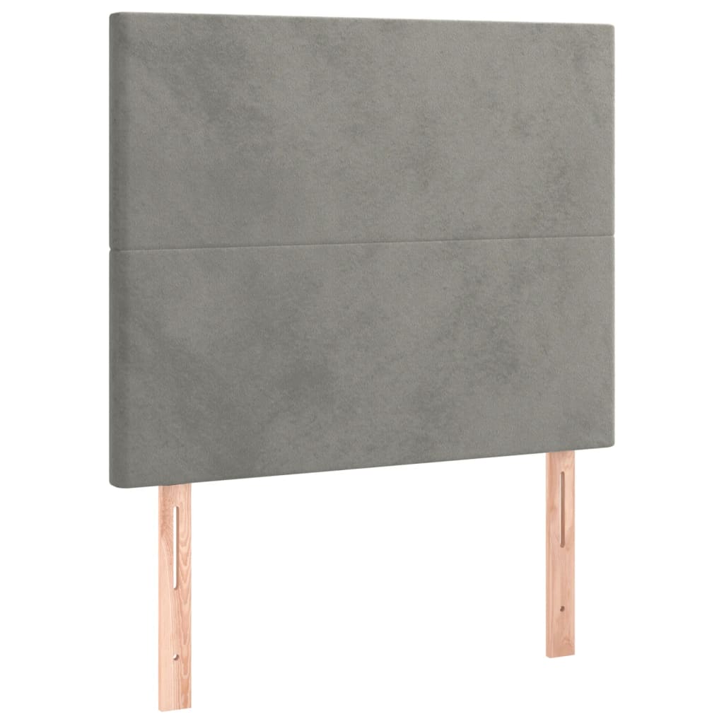 Galvūgalis su LED, šviesiai pilkas, 100x5x118/128cm, aksomas