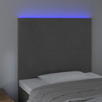 Galvūgalis su LED, tamsiai pilkas, 100x5x118/128cm, aksomas