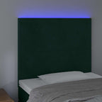 Galvūgalis su LED, tamsiai žalias, 100x5x118/128cm, aksomas