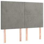 Galvūgalis su LED, šviesiai pilkas, 144x5x118/128cm, aksomas