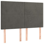 Galvūgalis su LED, tamsiai pilkas, 144x5x118/128cm, aksomas