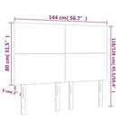 Galvūgalis su LED, tamsiai pilkas, 144x5x118/128cm, aksomas
