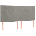 Galvūgalis su LED, šviesiai pilkas, 160x5x118/128cm, aksomas