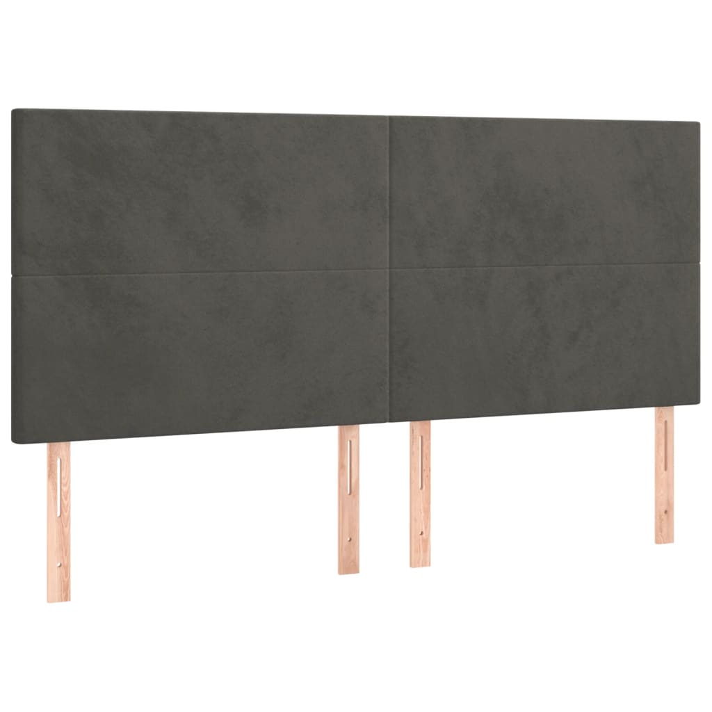 Galvūgalis su LED, tamsiai žalias, 160x5x118/128cm, aksomas