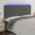 Galvūgalis su LED, tamsiai žalias, 160x5x118/128cm, aksomas