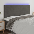 Galvūgalis su LED, tamsiai žalias, 160x5x118/128cm, aksomas