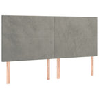 Galvūgalis su LED, šviesiai pilkas, 180x5x118/128cm, aksomas