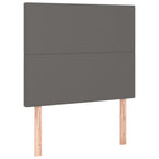 Galvūgalis su LED, pilkas, 90x5x118/128cm, dirbtinė oda