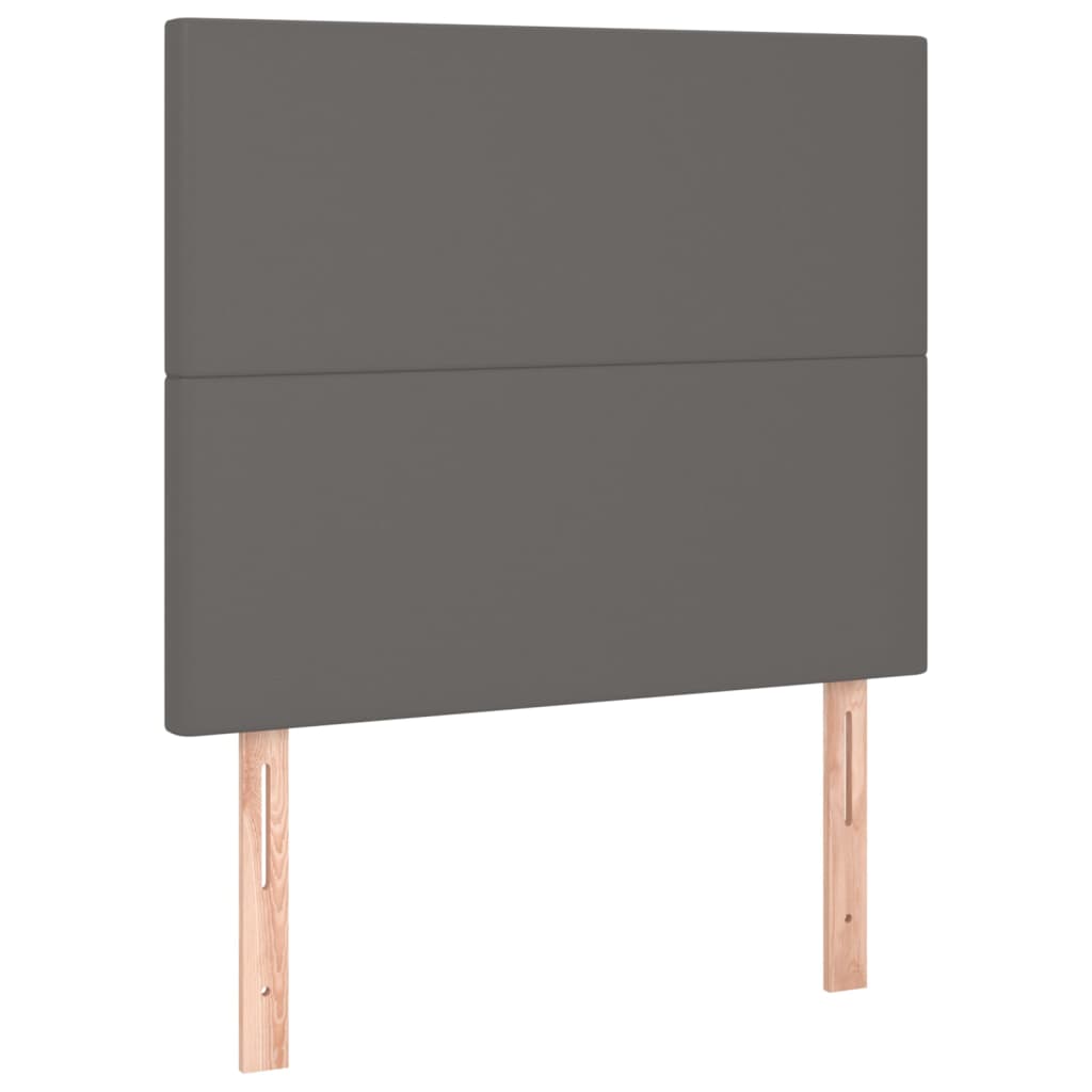 Galvūgalis su LED, pilkas, 90x5x118/128cm, dirbtinė oda