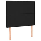 Galvūgalis su LED, juodos spalvos, 100x5x118/128cm dirbtinė oda