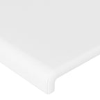 Galvūgalis su LED, baltos spalvos, 180x5x118/128cm dirbtinė oda
