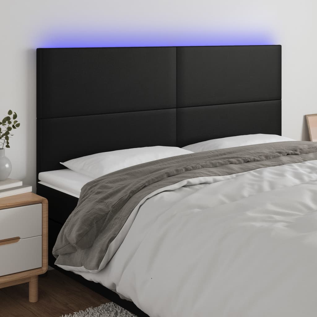 Galvūgalis su LED, juodos spalvos, 200x5x118/128 cm