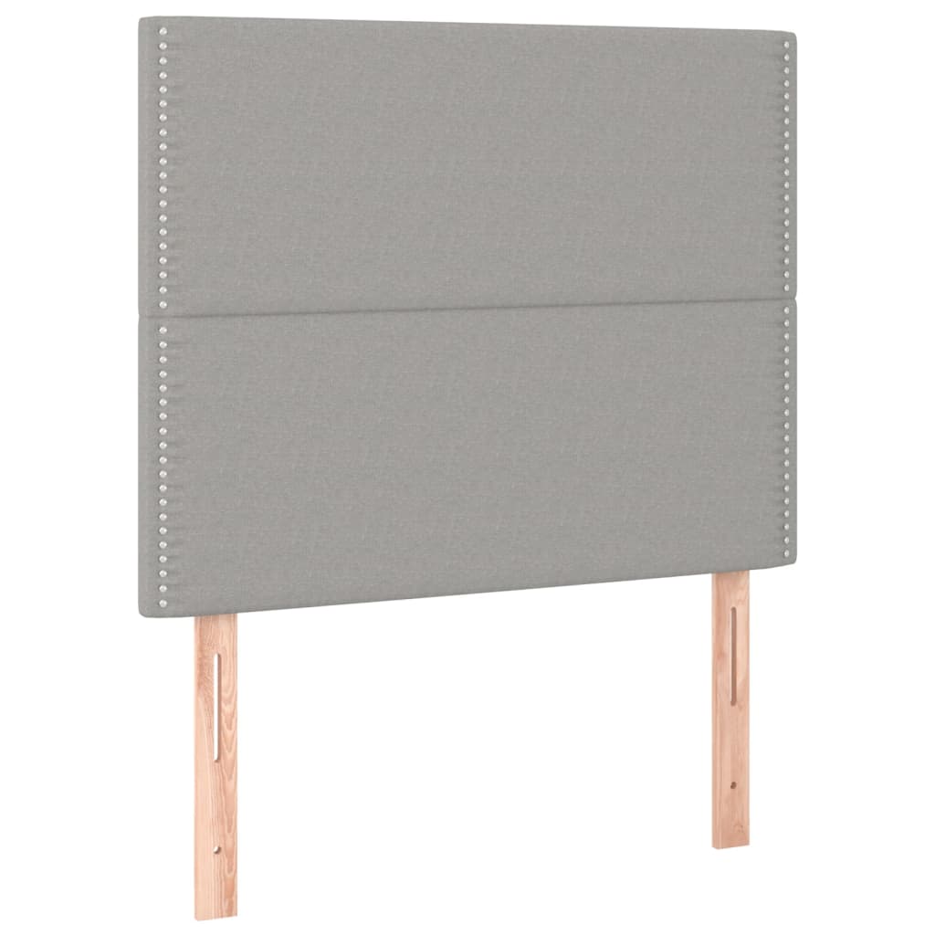 Galvūgalis su LED, šviesiai pilkas, 100x5x118/128cm, audinys